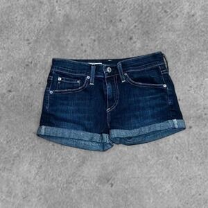 Dark wash vintage Y2K the pixie denim booty shorts #denimshorts Size‎ 24